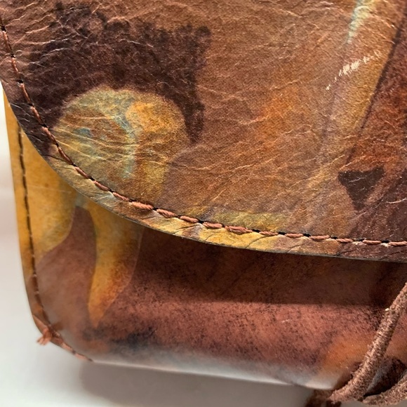RARE Patricia Nash Hand Painted Women Mini Lace Leather Crossbody Bag - Picture 2 of 13